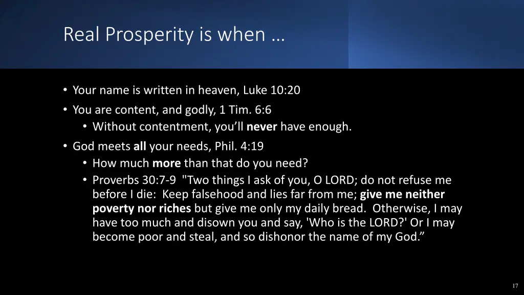 real prosperity is when