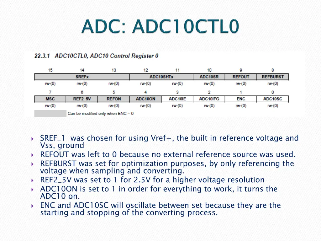 sref 1 was chosen for using vref the built