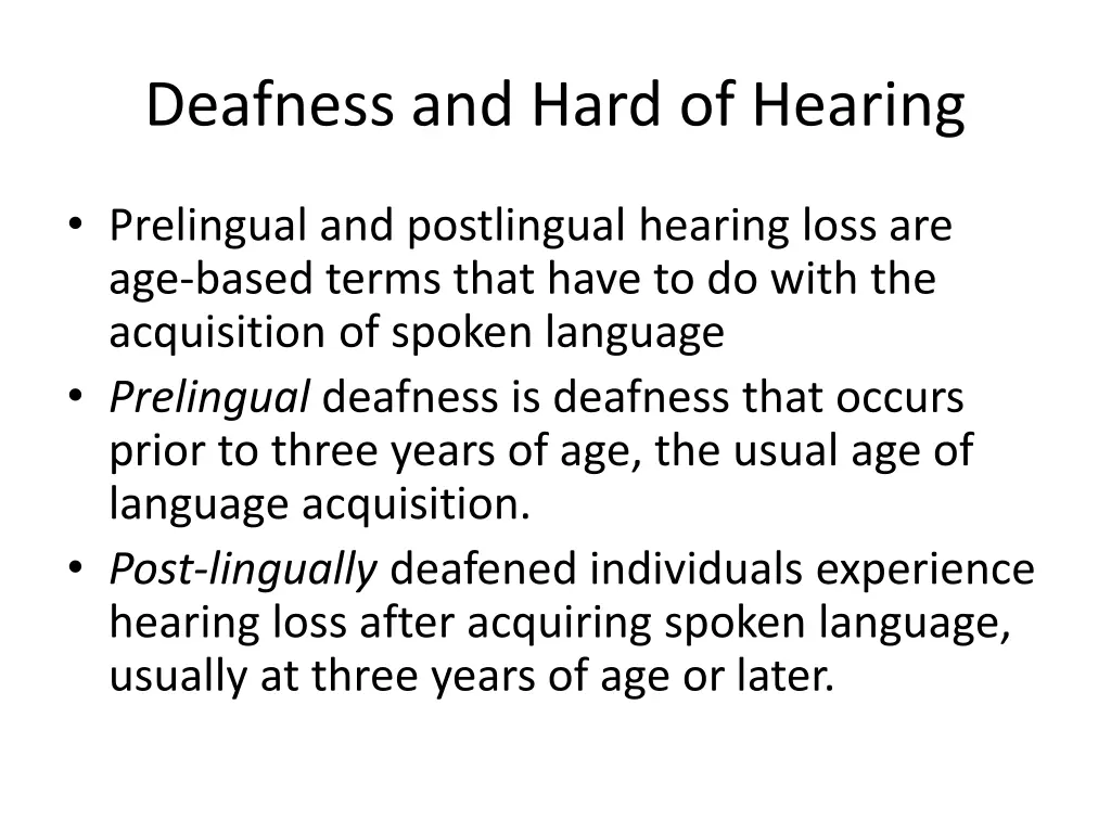 deafness and hard of hearing
