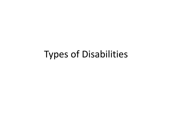 types of disabilities