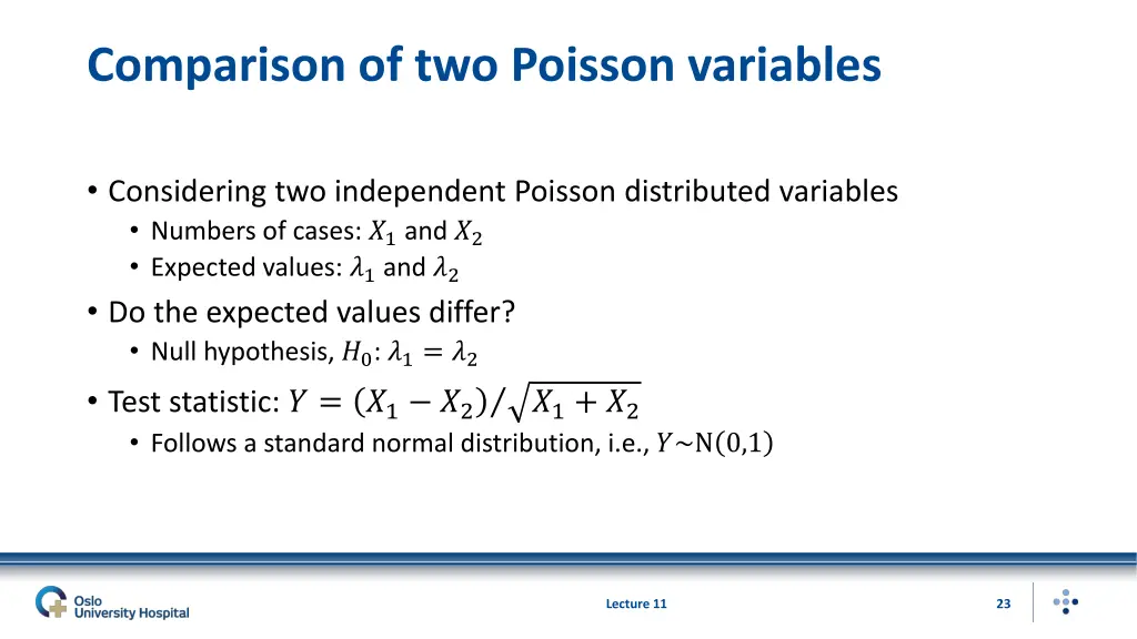comparison of two poisson variables