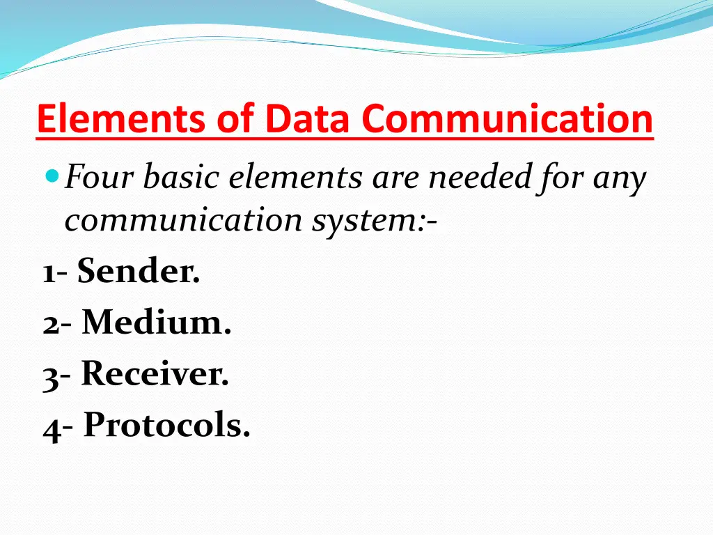 elements of data communication four basic
