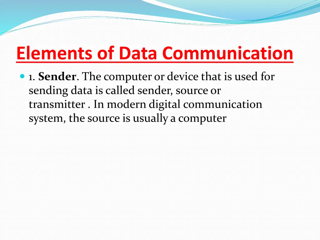 elements of data communication