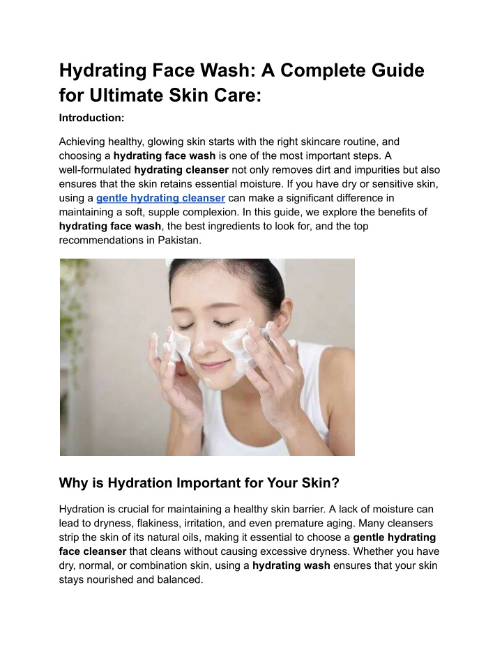 hydrating face wash a complete guide for ultimate