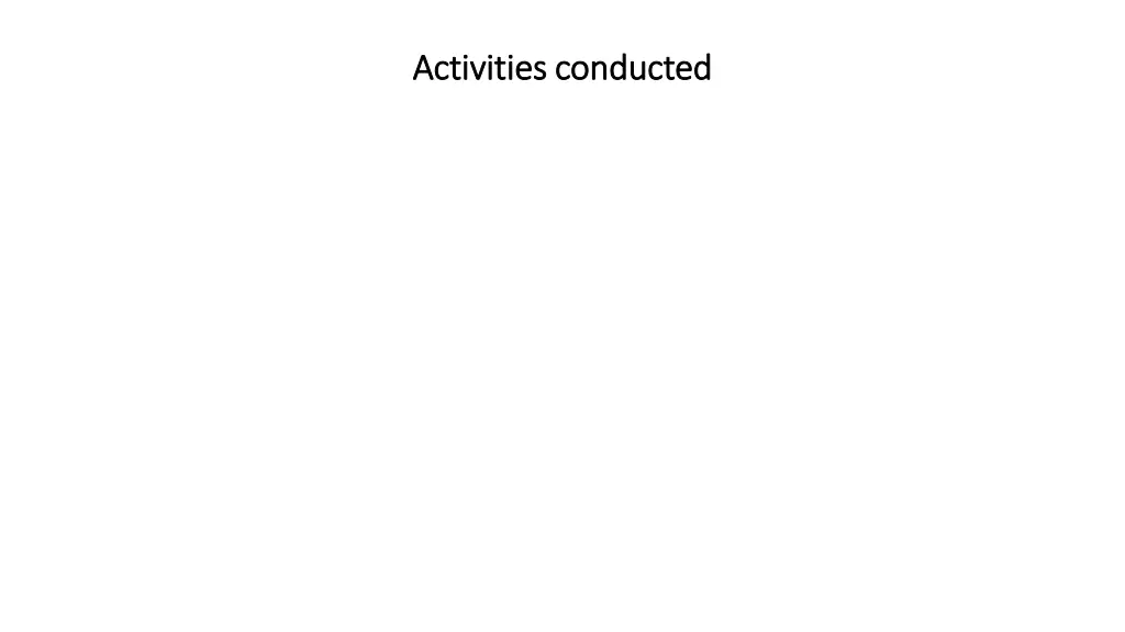 activities conducted activities conducted