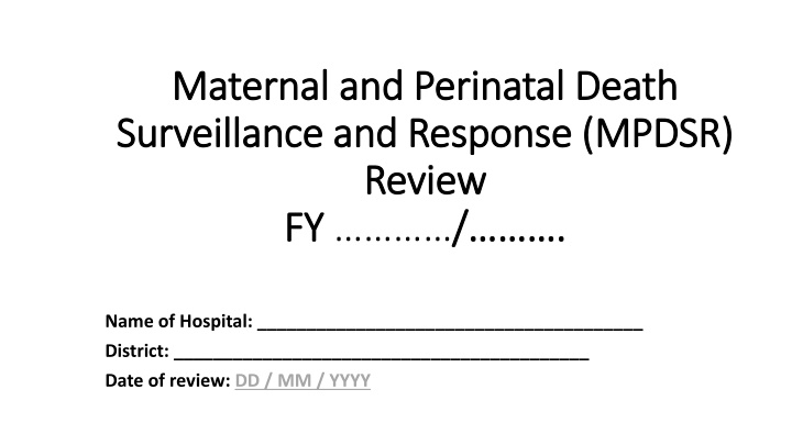 maternal and perinatal death maternal