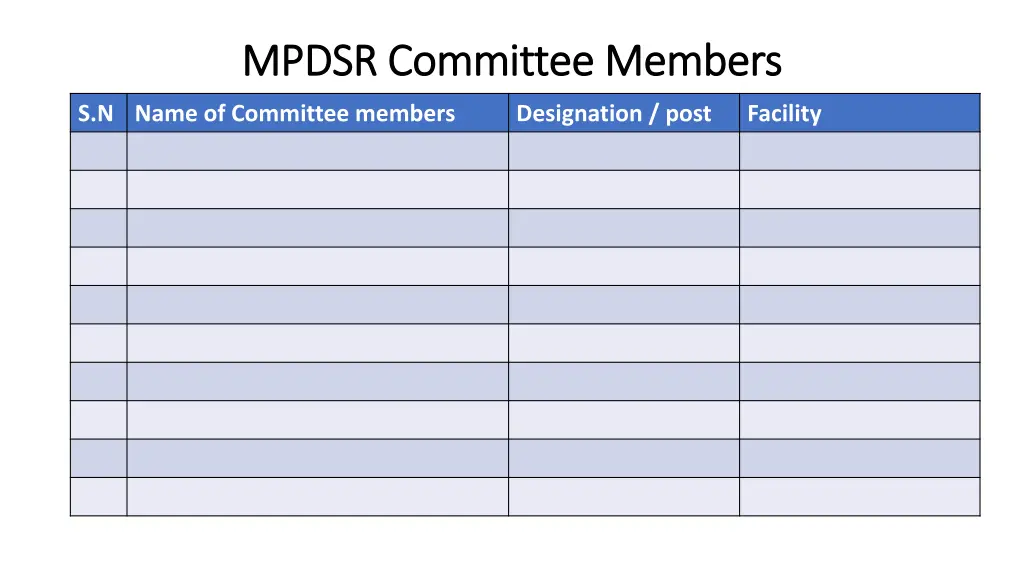mpdsr committee members mpdsr committee members