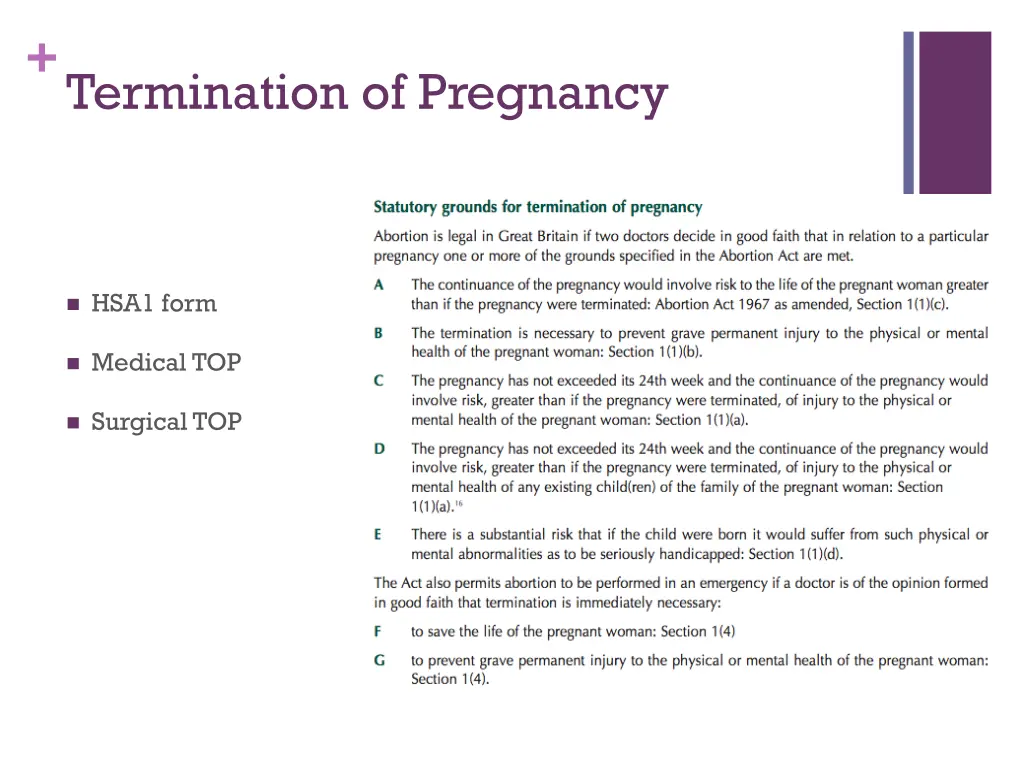 termination of pregnancy