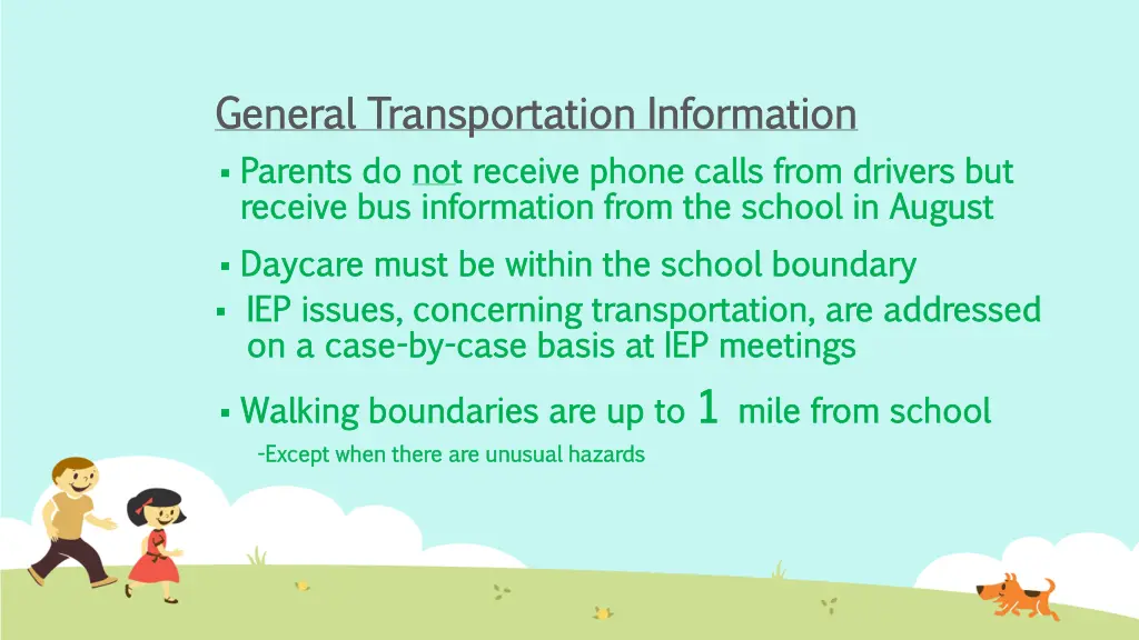 general transportation information general