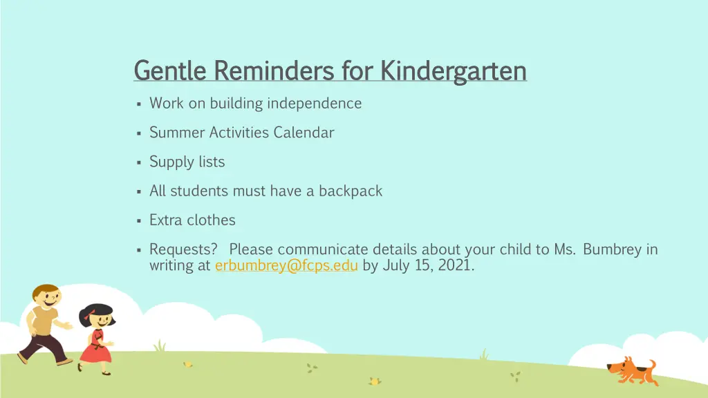 gentle reminders for kindergarten gentle