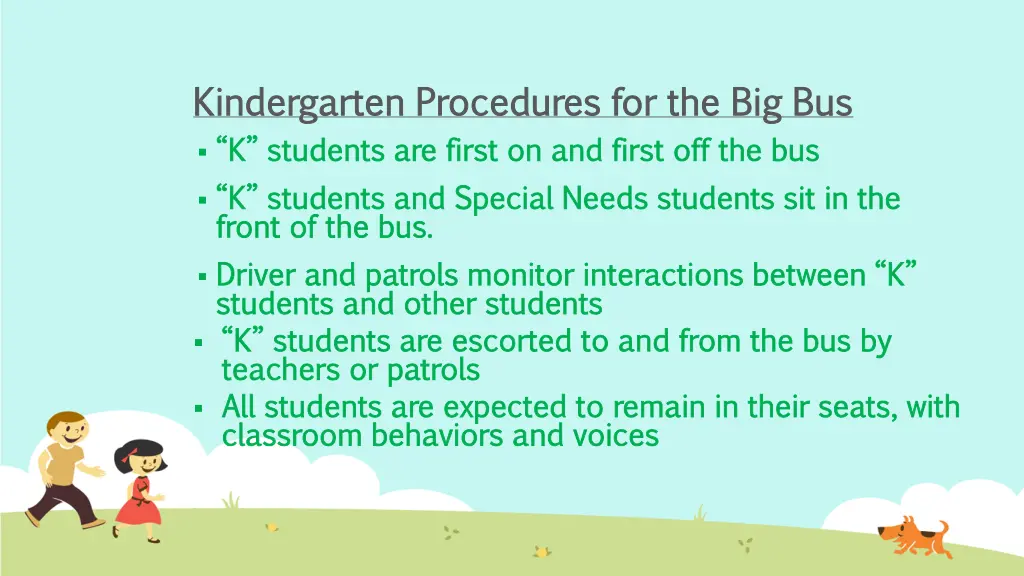 kindergarten procedures 1
