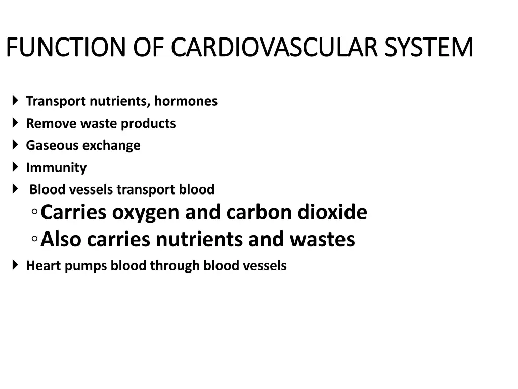 function of cardiovascular system function