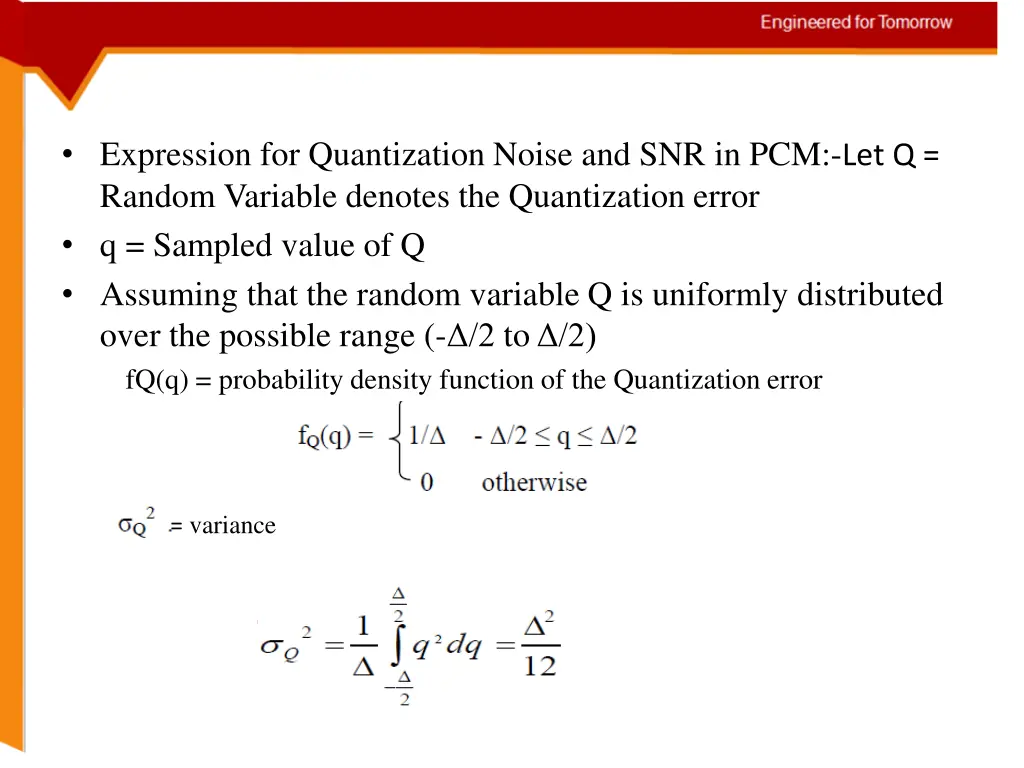expression for quantization noise