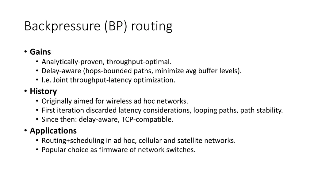 backpressure bp routing
