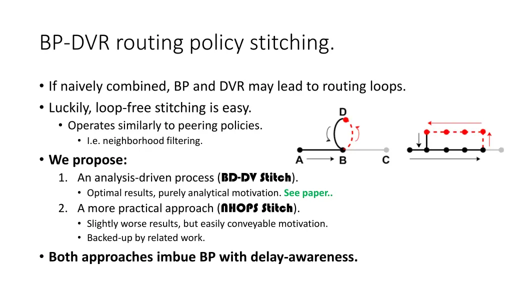 bp dvr routing policy stitching