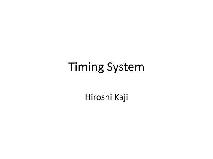 timing system