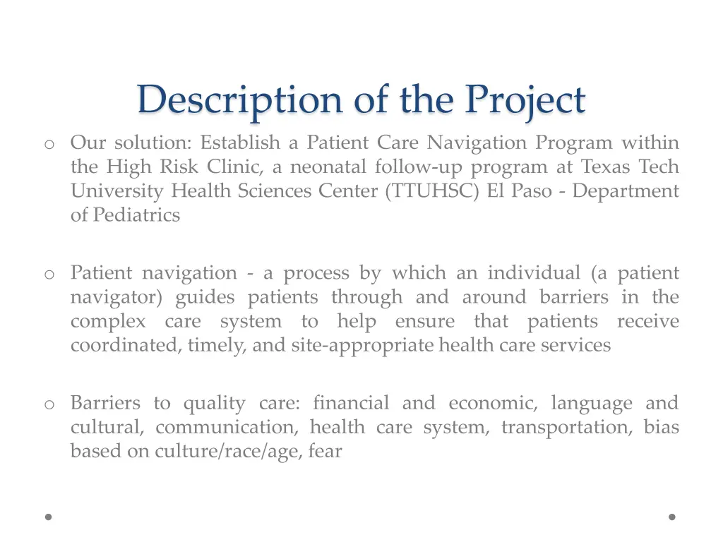 description of the project o our solution