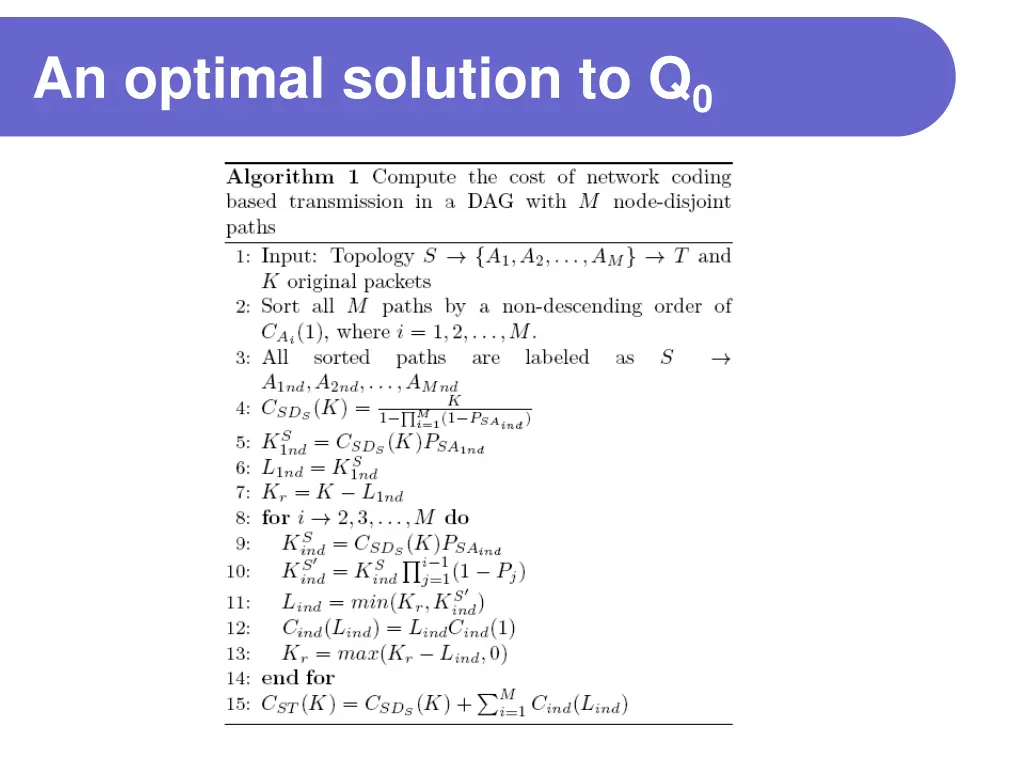 an optimal solution to q 0