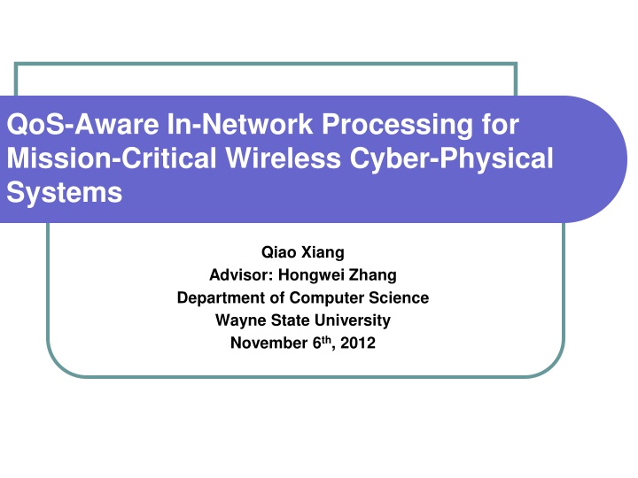 qos aware in network processing for mission