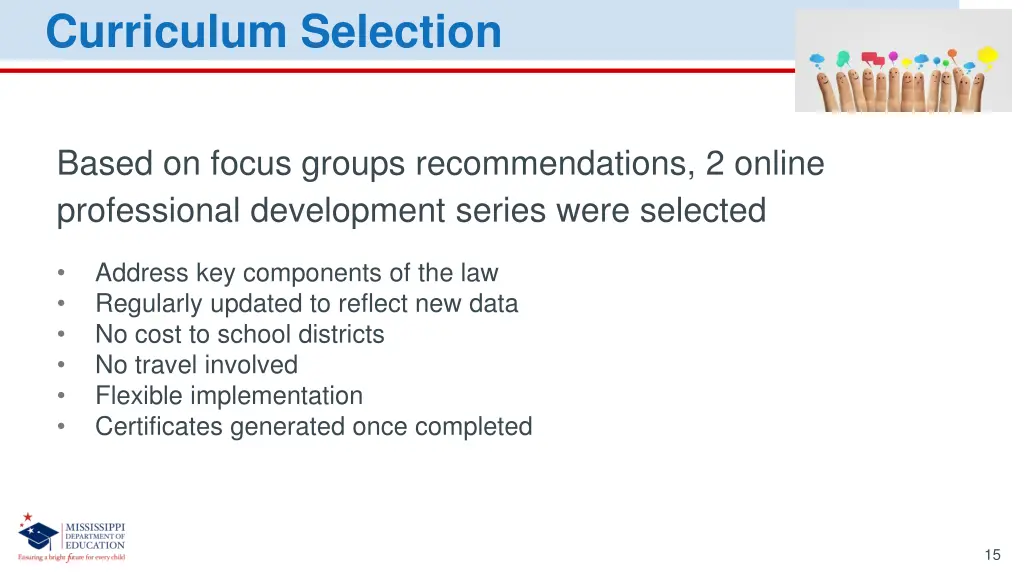 curriculum selection 1