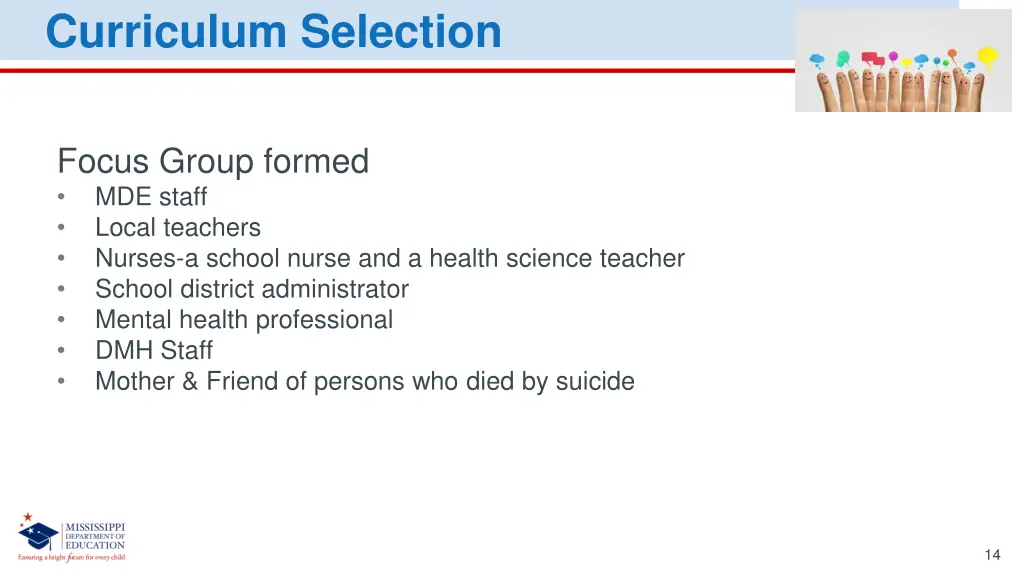 curriculum selection