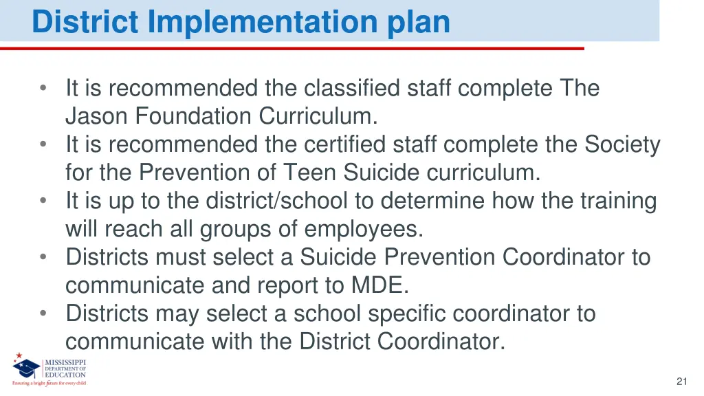 district implementation plan 1