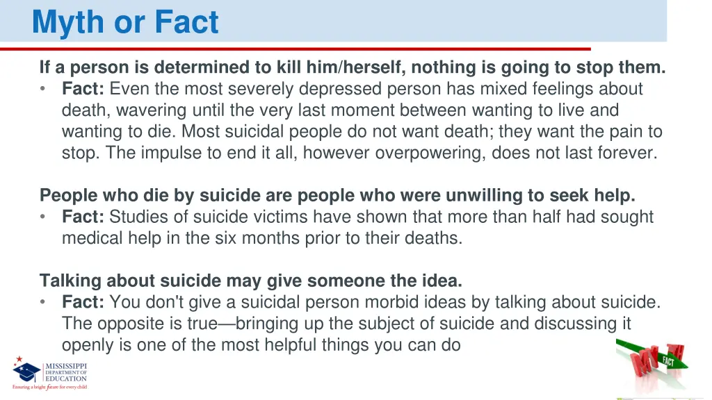 myth or fact 1