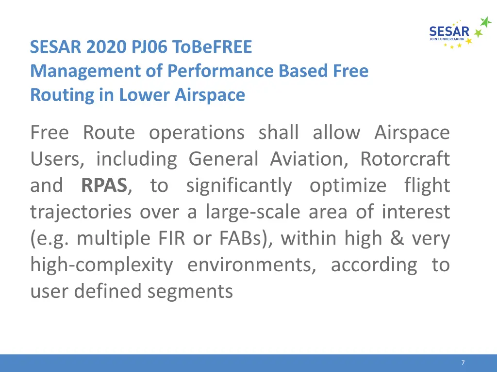 sesar 2020 pj06 tobefree management 2