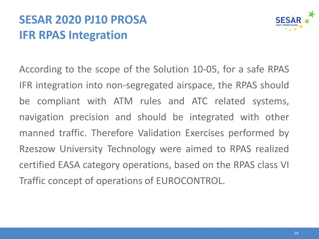 sesar 2020 pj10 prosa ifr rpas integration 5