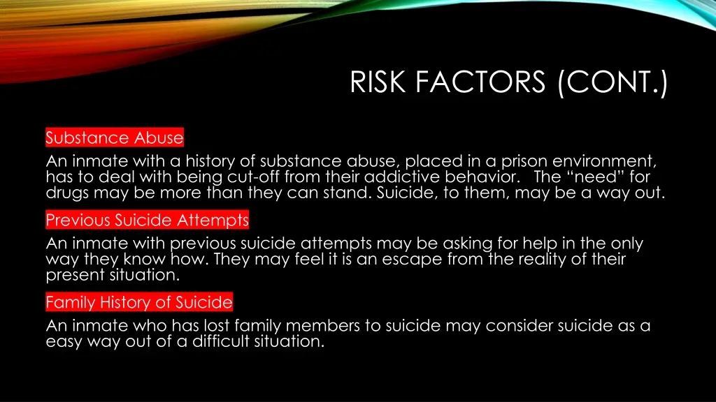 risk factors cont 1