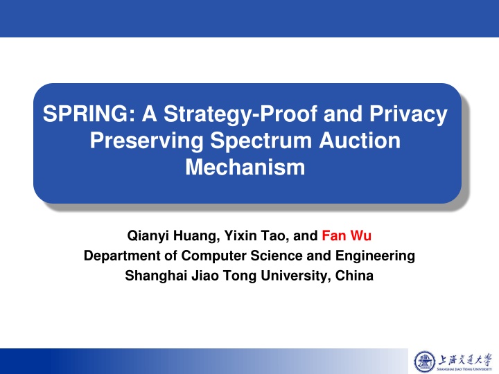 spring a strategy proof and privacy preserving