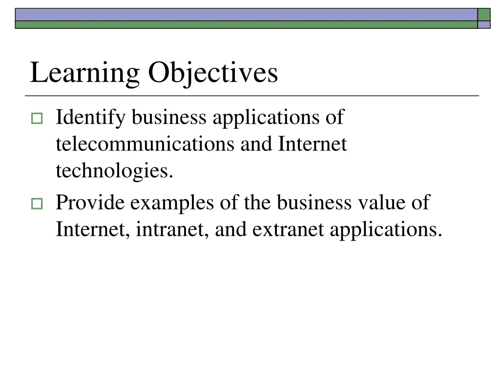 learning objectives