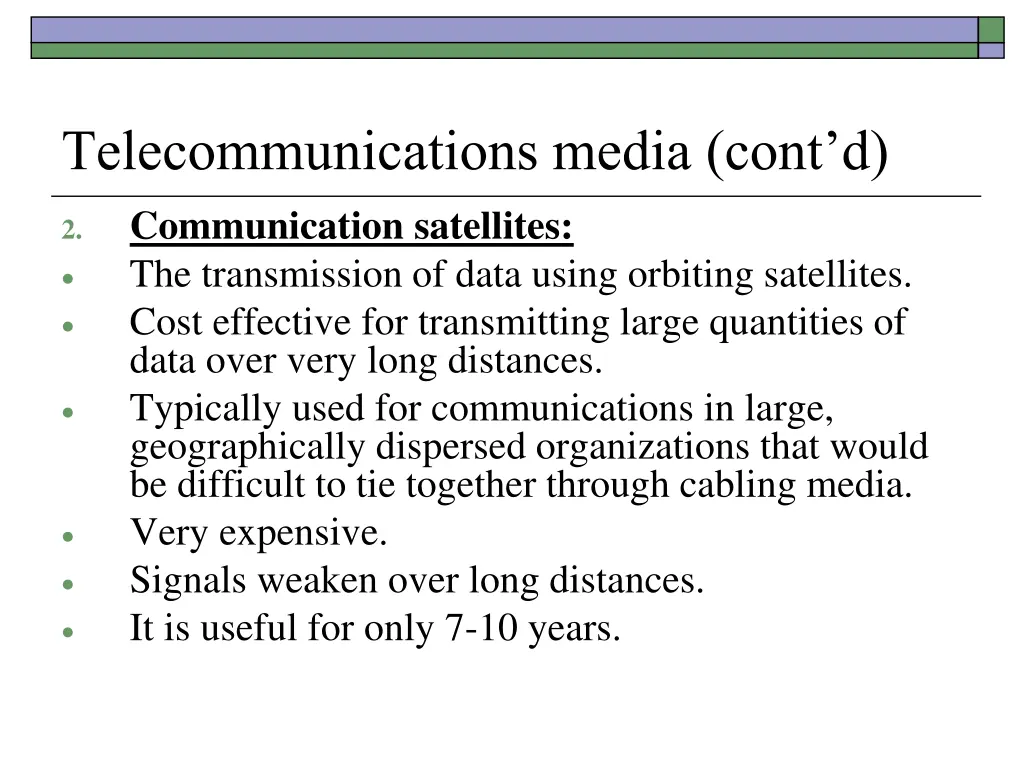 telecommunications media cont d communication