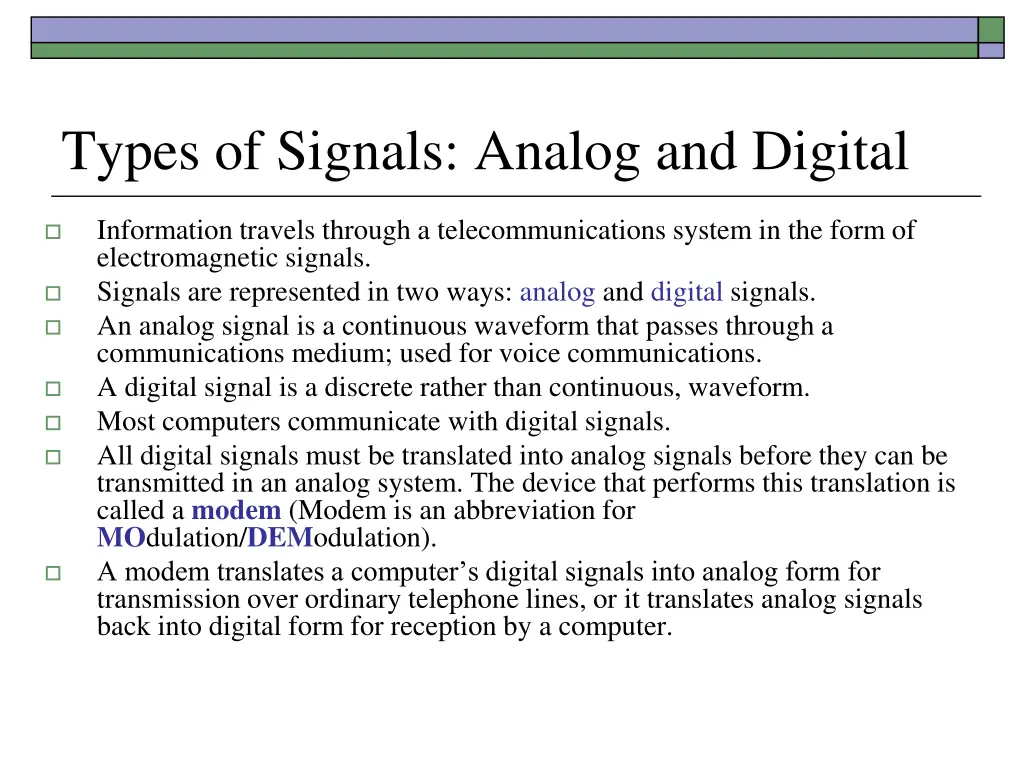 types of signals analog and digital