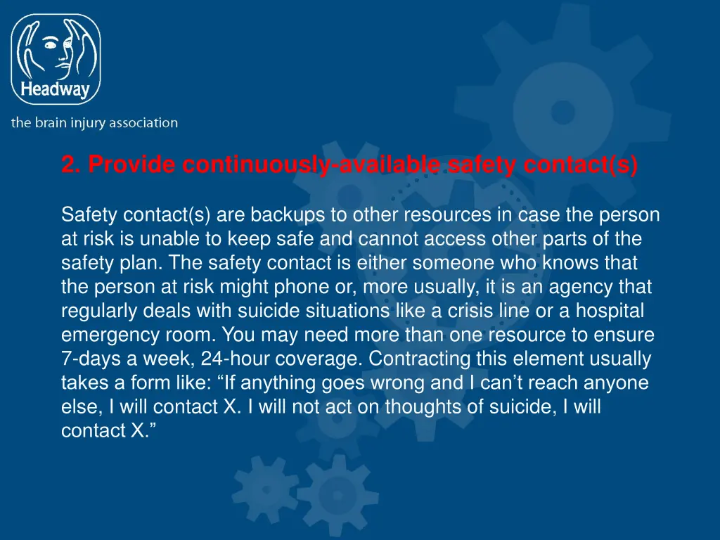 2 provide continuously available safety contact s