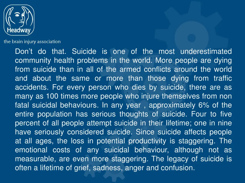 don t do that suicide is one of the most