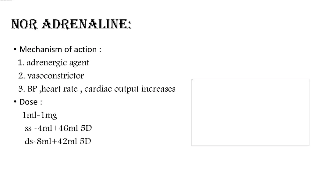 nor adrenaline