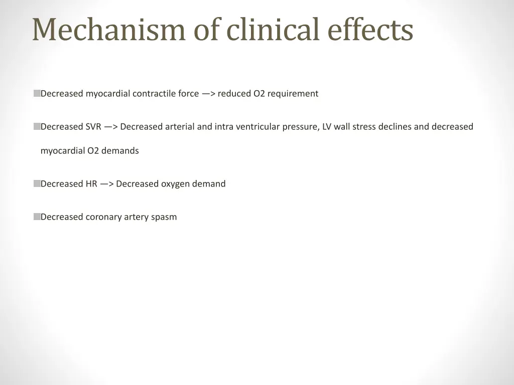mechanism of clinical effects