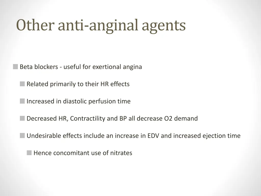 other anti anginal agents