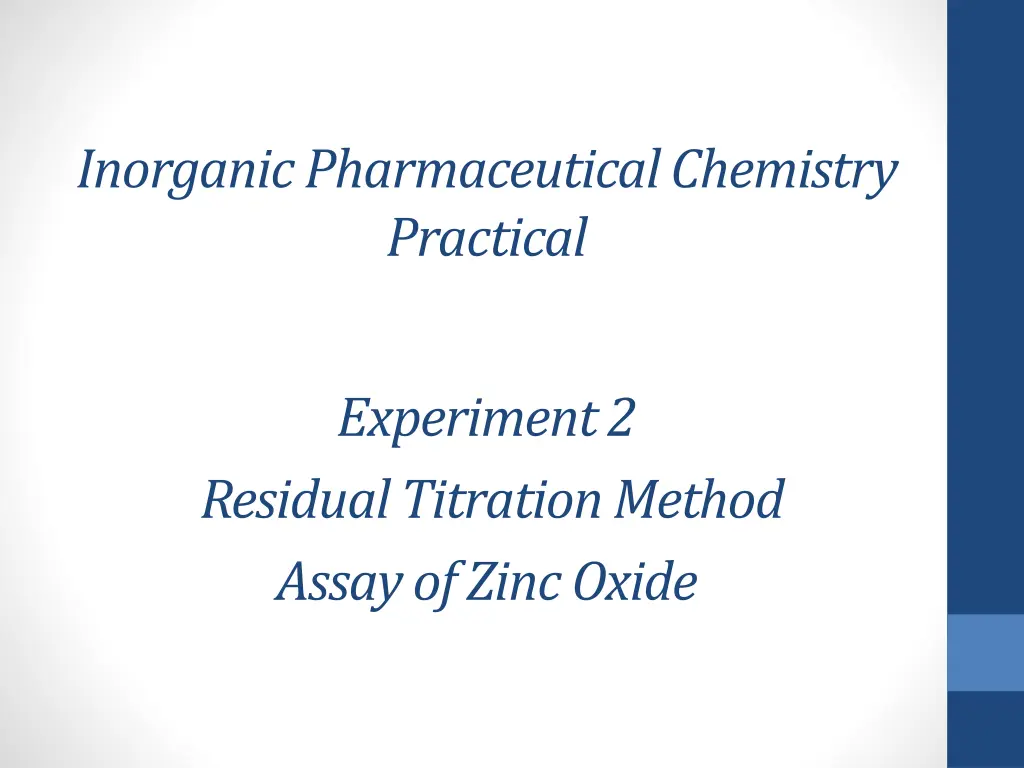 inorganic pharmaceutical chemistry practical