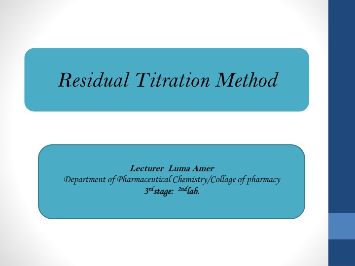 residual titration method