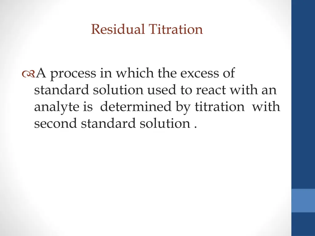 residual titration