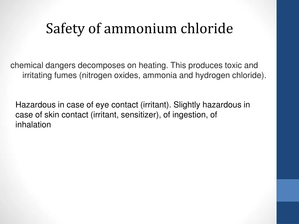 safety of ammonium chloride