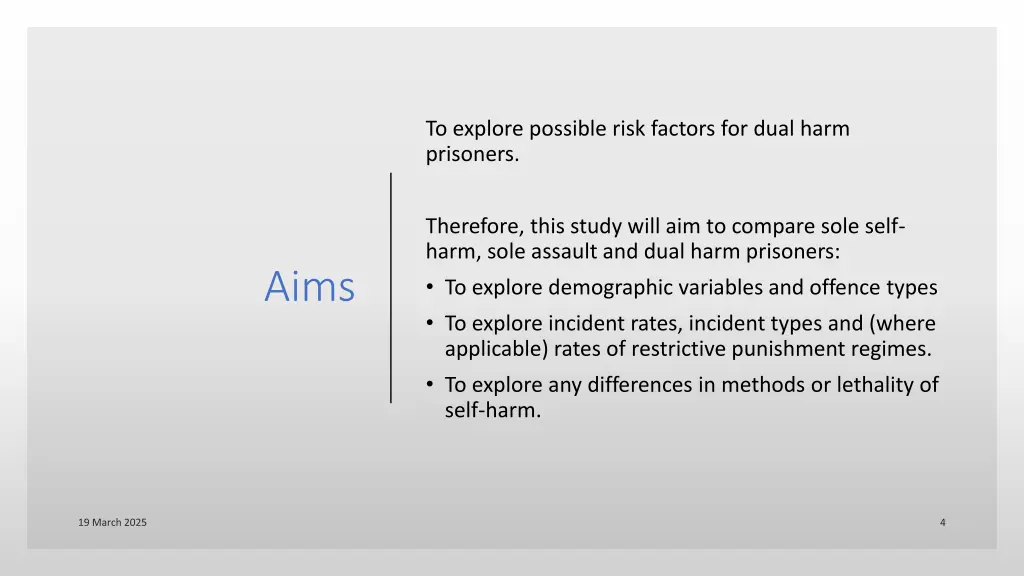 to explore possible risk factors for dual harm