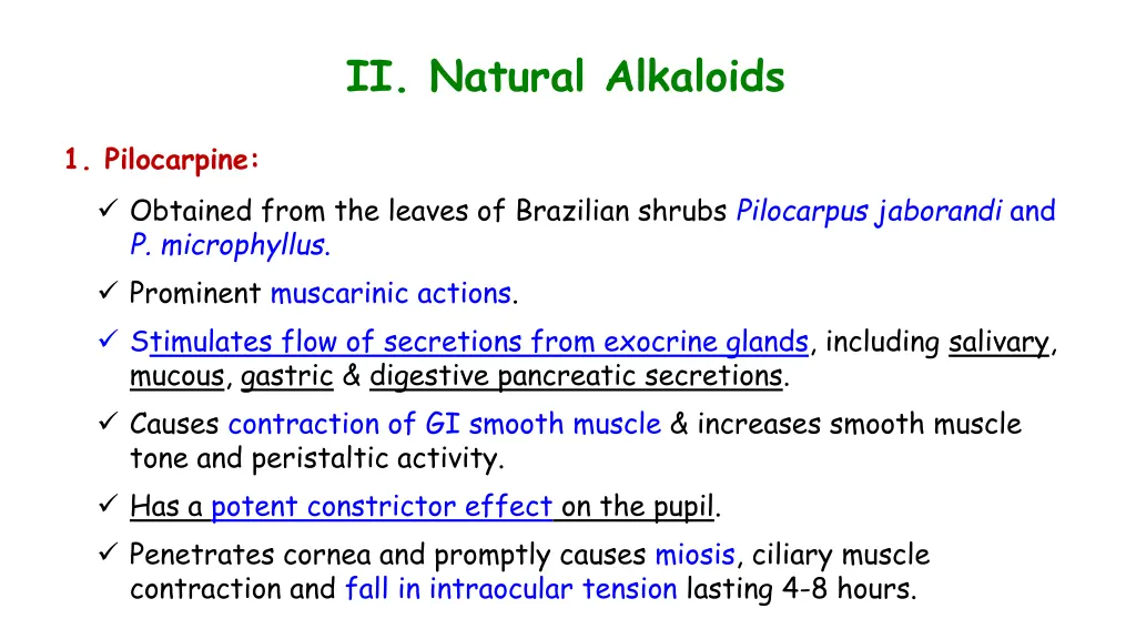 ii natural alkaloids