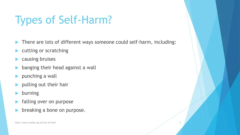 types of self harm
