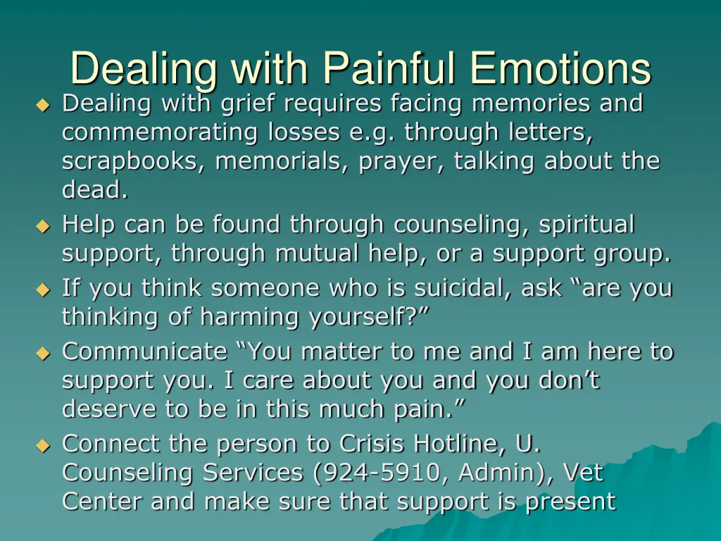 dealing with painful emotions dealing with grief