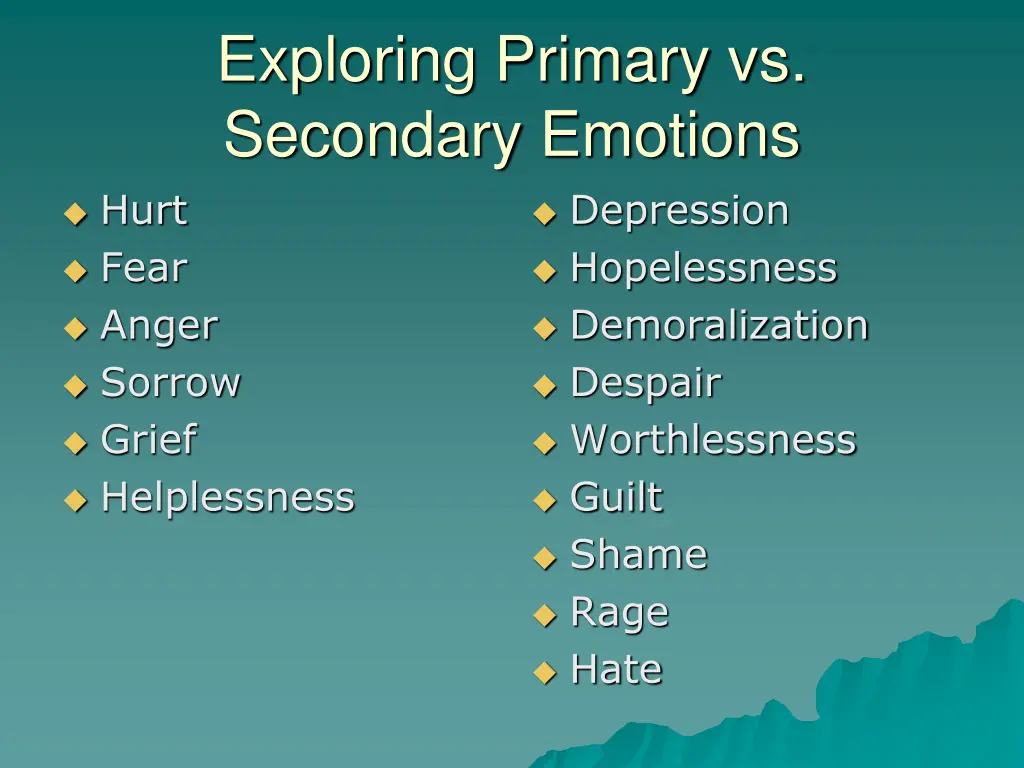 exploring primary vs secondary emotions