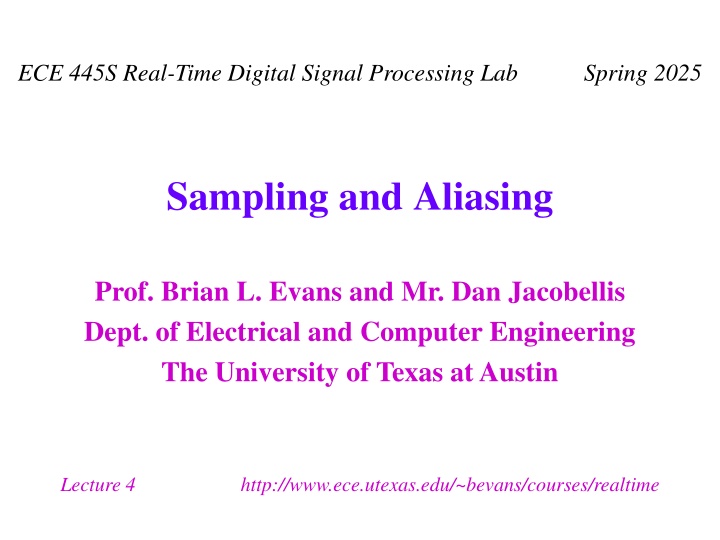 ece 445s real time digital signal processing