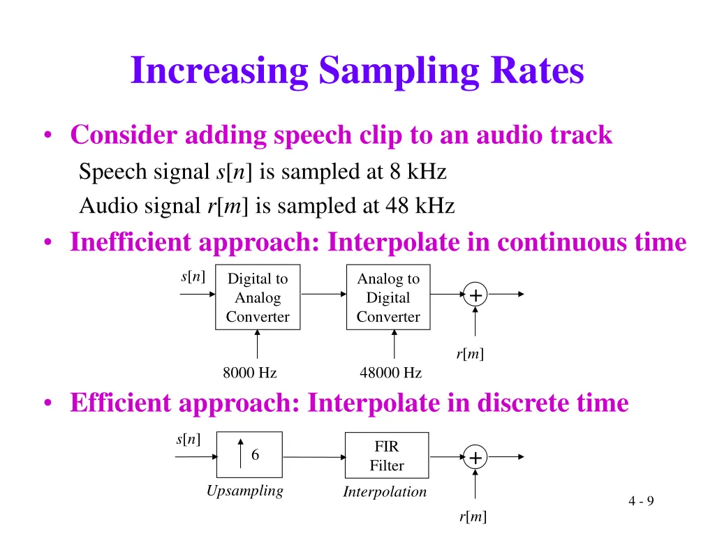 increasing sampling rates